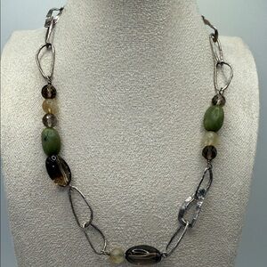 Elegant 925 Silpada Silver and Green Beaded Necklace